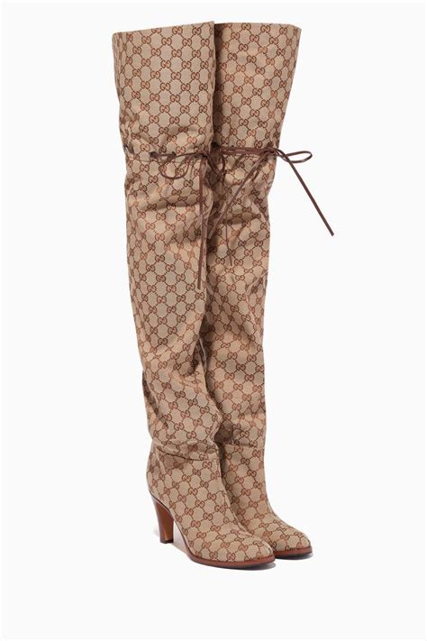 gucci gg knee high boots|Gucci snakeskin boots.